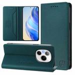For Honor Power RC01 Dual-Folded Magnetic Suction RFID Leather Phone Case(Dark Green)