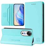 For Honor Play 60 RC01 Dual-Folded Magnetic Suction RFID Leather Phone Case(Mint Green)