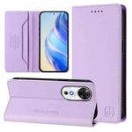 For Honor Play 60 RC01 Dual-Folded Magnetic Suction RFID Leather Phone Case(Light Purple)