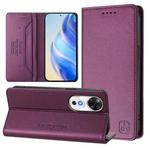 For Honor Play 60 RC01 Dual-Folded Magnetic Suction RFID Leather Phone Case(Violet)