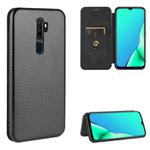 For OPPO A9 (2020) / A11 / A11X / A5 (2020) Carbon Fiber Texture Horizontal Flip TPU + PC + PU Leather Case with Card Slot(Black)