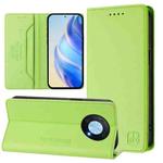 For Huawei Enjoy 50 Pro / nova Y90 RC01 Dual-Folded Magnetic Suction RFID Leather Phone Case(Grass Green)