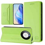 For Huawei Mate 60 RC01 Dual-Folded Magnetic Suction RFID Leather Phone Case(Grass Green)