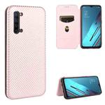 For OPPO Reno3 5G / Find X2 Lite Carbon Fiber Texture Horizontal Flip TPU + PC + PU Leather Case with Card Slot(Pink)