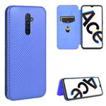 For OPPO Rnoe Ace Carbon Fiber Texture Horizontal Flip TPU + PC + PU Leather Case with Card Slot(Blue)