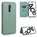 For OPPO Rnoe Ace Carbon Fiber Texture Horizontal Flip TPU + PC + PU Leather Case with Card Slot(Green)