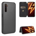 For OPPO Realme 6 Pro Carbon Fiber Texture Horizontal Flip TPU + PC + PU Leather Case with Card Slot(Black)