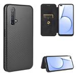 For OPPO Realme X50 / X50 5G Carbon Fiber Texture Horizontal Flip TPU + PC + PU Leather Case with Card Slot(Black)