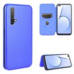 For OPPO Realme X50 / X50 5G Carbon Fiber Texture Horizontal Flip TPU + PC + PU Leather Case with Card Slot(Blue)