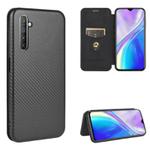 For OPPO Realme XT / X2 / K5 Carbon Fiber Texture Horizontal Flip TPU + PC + PU Leather Case with Card Slot(Black)