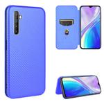 For OPPO Realme XT / X2 / K5 Carbon Fiber Texture Horizontal Flip TPU + PC + PU Leather Case with Card Slot(Blue)