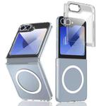 For Samsung Galaxy Z Flip6 lce Folding Series MagSafe Integrated Clear PC Phone Case(Silver)