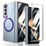 For Samsung Galaxy Z Fold4 lce Folding Series MagSafe Integrated Clear PC Phone Case(Purple)