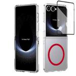 For Samsung Galaxy Z Flip7 5G lce Folding Series MagSafe Integrated Clear PC Phone Case(Red)