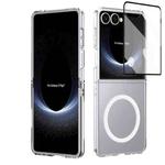 For Samsung Galaxy Z Flip7 5G lce Folding Series MagSafe Integrated Clear PC Phone Case(Silver)