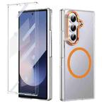 For Samsung Galaxy Z Fold7 5G lce Folding Series MagSafe Integrated Clear PC Phone Case(Orange)