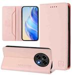 For OPPO A2 Pro 5G / F27 Pro 5G RC01 Dual-Folded Magnetic Suction RFID Leather Phone Case(Pink)