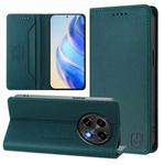 For OPPO A2 Pro 5G / F27 Pro 5G RC01 Dual-Folded Magnetic Suction RFID Leather Phone Case(Dark Green)