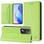 For OPPO A3 Pro 5G Global RC01 Dual-Folded Magnetic Suction RFID Leather Phone Case(Grass Green)