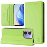 For OPPO A3x 5G / 4G / A3 5G / 4G RC01 Dual-Folded Magnetic Suction RFID Leather Phone Case(Grass Green)