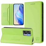 For OPPO A77 5G / A97 5G RC01 Dual-Folded Magnetic Suction RFID Leather Phone Case(Grass Green)