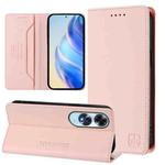 For OPPO A60 4G Global RC01 Dual-Folded Magnetic Suction RFID Leather Phone Case(Pink)