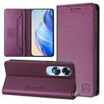 For OPPO A60 4G Global RC01 Dual-Folded Magnetic Suction RFID Leather Phone Case(Violet)