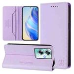 For OPPO A79 5G Global RC01 Dual-Folded Magnetic Suction RFID Leather Phone Case(Light Purple)