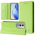 For OPPO A80 5G EU / K12x 5G RC01 Dual-Folded Magnetic Suction RFID Leather Phone Case(Grass Green)