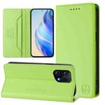 For OPPO Find X5 RC01 Dual-Folded Magnetic Suction RFID Leather Phone Case(Grass Green)