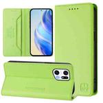 For OPPO Find X5 Pro RC01 Dual-Folded Magnetic Suction RFID Leather Phone Case(Grass Green)