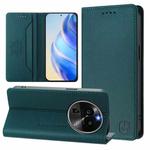 For OPPO Find X6 Pro RC01 Dual-Folded Magnetic Suction RFID Leather Phone Case(Dark Green)