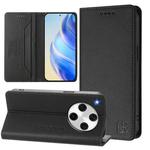 For OPPO Find X8 Pro RC01 Dual-Folded Magnetic Suction RFID Leather Phone Case(Black)