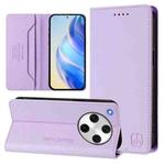 For OPPO Find X8 Pro RC01 Dual-Folded Magnetic Suction RFID Leather Phone Case(Light Purple)