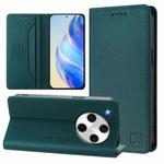 For OPPO Find X8 Pro RC01 Dual-Folded Magnetic Suction RFID Leather Phone Case(Dark Green)