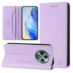 For OPPO Reno12 F 5G / 4G Global RC01 Dual-Folded Magnetic Suction RFID Leather Phone Case(Light Purple)