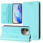 For OPPO A5 Pro 5G Global RC01 Dual-Folded Magnetic Suction RFID Leather Phone Case(Mint Green)