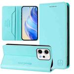 For OPPO Reno14 Pro 5G Global RC01 Dual-Folded Magnetic Suction RFID Leather Phone Case(Mint Green)
