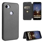 For Google Pixel 3a Carbon Fiber Texture Horizontal Flip TPU + PC + PU Leather Case with Card Slot(Black)