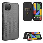 For Google Pixel 4 XL Carbon Fiber Texture Horizontal Flip TPU + PC + PU Leather Case with Card Slot(Black)