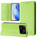 For Xiaomi Mi 11 Ultra RC01 Dual-Folded Magnetic Suction RFID Leather Phone Case(Grass Green)