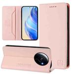 For Xiaomi 12S Ultra RC01 Dual-Folded Magnetic Suction RFID Leather Phone Case(Pink)