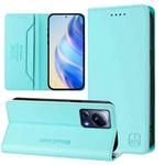 For Xiaomi 13 Lite 5G / Civi 2 RC01 Dual-Folded Magnetic Suction RFID Leather Phone Case(Mint Green)