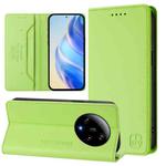 For Xiaomi 13 Ultra RC01 Dual-Folded Magnetic Suction RFID Leather Phone Case(Grass Green)