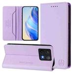 For Xiaomi 14T Pro RC01 Dual-Folded Magnetic Suction RFID Leather Phone Case(Light Purple)