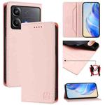 For Xiaomi Poco X6 Neo 5G RC01 Dual-Folded Magnetic Suction RFID Leather Phone Case(Pink)