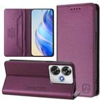 For Xiaomi Poco F6 5G RC01 Dual-Folded Magnetic Suction RFID Leather Phone Case(Violet)