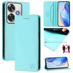 For Xiaomi Poco F6 Pro 5G RC01 Dual-Folded Magnetic Suction RFID Leather Phone Case(Mint Green)