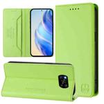 For Xiaomi Poco X3 / X3 NFC / X3 Pro RC01 Dual-Folded Magnetic Suction RFID Leather Phone Case(Grass Green)