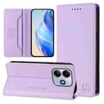 For Xiaomi Poco M7 Pro 5G RC01 Dual-Folded Magnetic Suction RFID Leather Phone Case(Light Purple)